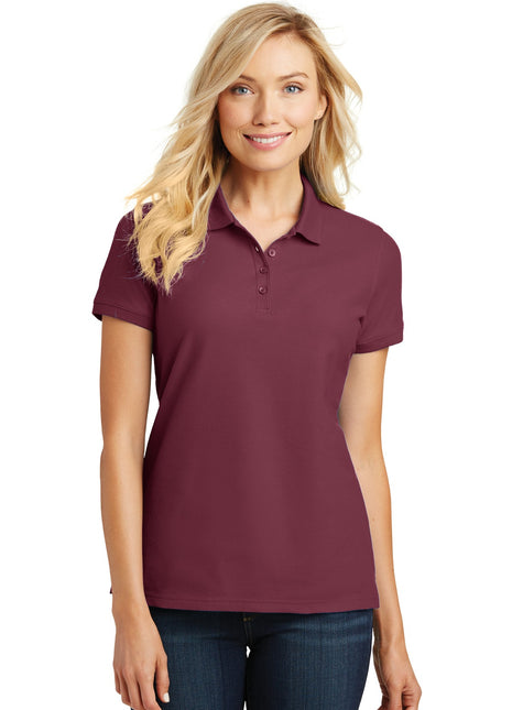 Port Authority® Women's Core Classic Pique Polo. L100 - Burgundy | Port Authority