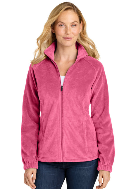 Port Authority® Women's Plush Fleece Full-Zip Jacket L190 - Awareness Pink | Port Authority