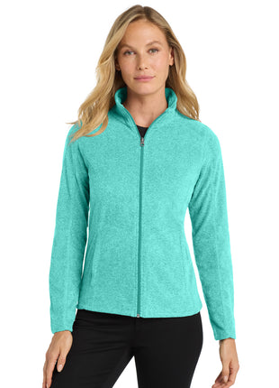 Port Authority® Women's Heather Microfleece Full-Zip Jacket. L235 - Aqua Green Heather | Port Authority