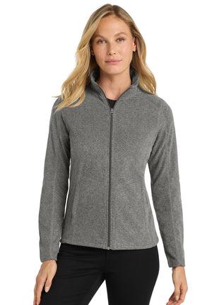 Port Authority® Women's Heather Microfleece Full-Zip Jacket. L235 - Pearl Grey Heather | Port Authority