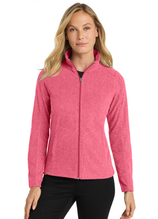Port Authority® Women's Heather Microfleece Full-Zip Jacket. L235 - Pink Raspberry Heather | Port Authority