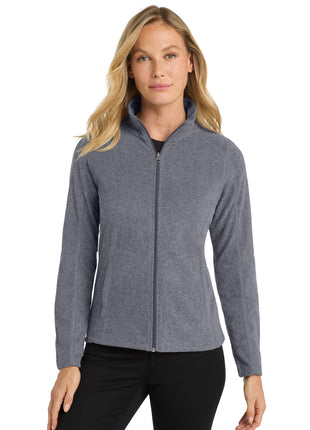 Port Authority® Women's Heather Microfleece Full-Zip Jacket. L235 - True Navy Heather | Port Authority