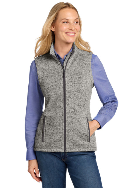 Port Authority ® Women's Sweater Fleece Vest L236 - Grey Heather | Port Authority