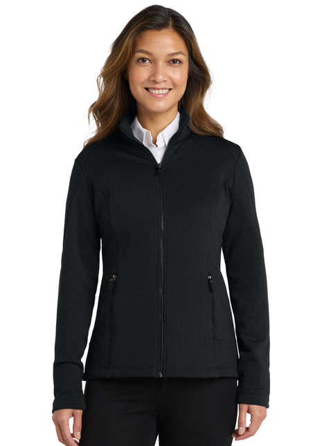 Port Authority ® Women's Grid Fleece Jacket. L239 - Deep Black | Port Authority