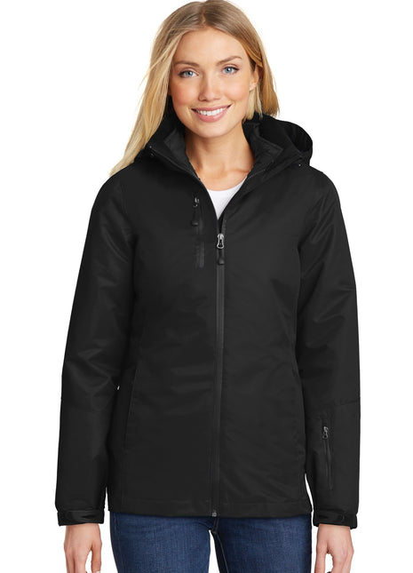 Port Authority® Women's Vortex Waterproof 3-in-1 Jacket. L332 - Black/ Black | Port Authority