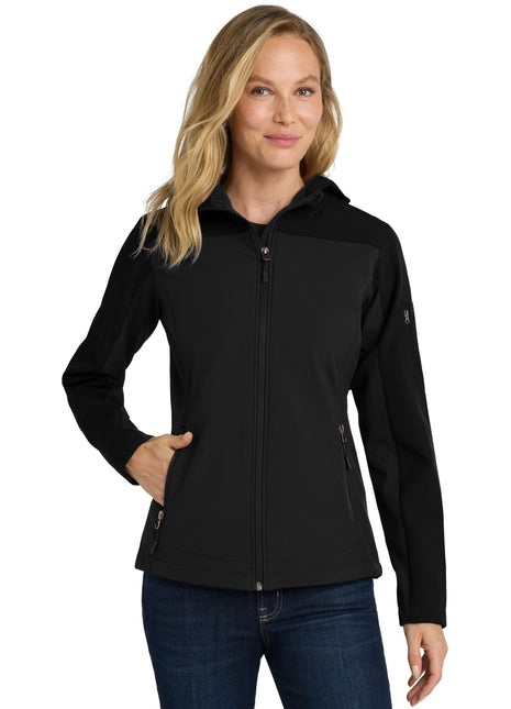 Port Authority® Women's Hooded Core Soft Shell Jacket. L335 - Black | Port Authority