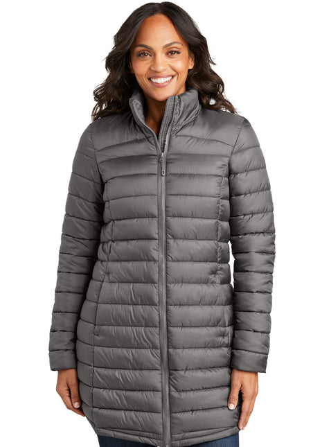 Port Authority® Women's Horizon Puffy Long Jacket L365 - Deep Smoke | Port Authority