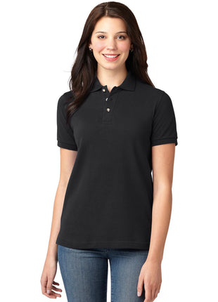 Port Authority® Women's Heavyweight Cotton Pique Polo.  L420 - Black | Port Authority