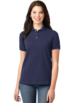 Port Authority® Women's Heavyweight Cotton Pique Polo.  L420 - Navy | Port Authority