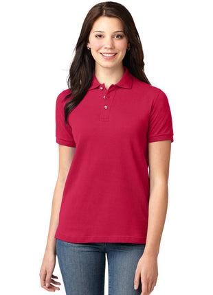 Port Authority® Women's Heavyweight Cotton Pique Polo.  L420 - Red | Port Authority