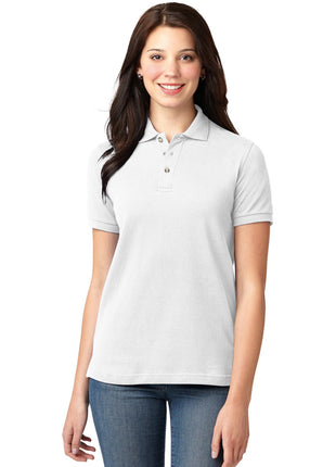 Port Authority® Women's Heavyweight Cotton Pique Polo.  L420 - White | Port Authority