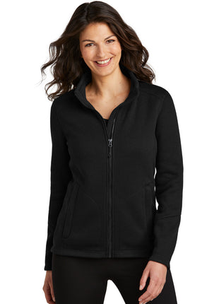 Port Authority® Women's Arc Sweater Fleece Jacket L428 - Deep Black | Port Authority