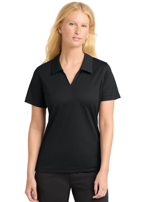 Sport-Tek® Women's Dri-Mesh® V-Neck Polo.  L469 - Black | Sport-Tek