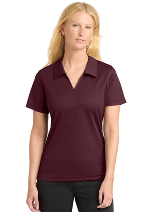 Sport-Tek® Women's Dri-Mesh® V-Neck Polo.  L469 - Maroon | Sport-Tek