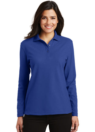 Port Authority® Women's Silk Touch™ Long Sleeve Polo.  L500LS - Royal | Port Authority