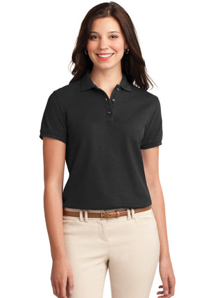 Port Authority® Women's Silk Touch™ Polo.  L500 - Black | Port Authority
