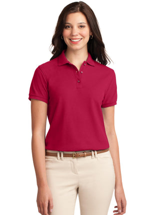 Port Authority® Women's Silk Touch™ Polo.  L500 - Red | Port Authority