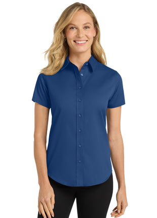 Port Authority® Women's Short Sleeve Easy Care  Shirt.  L508 - Royal/ Classic Navy | Port Authority