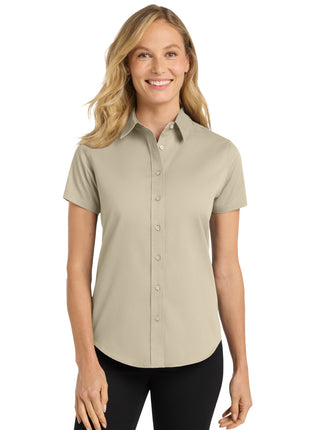Port Authority® Women's Short Sleeve Easy Care  Shirt.  L508 - Stone | Port Authority