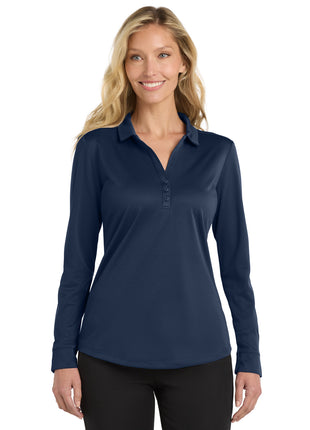 Port Authority ® Women's Silk Touch ™  Performance Long Sleeve Polo. L540LS - Navy | Port Authority