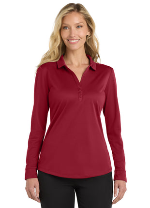 Port Authority ® Women's Silk Touch ™  Performance Long Sleeve Polo. L540LS - Red | Port Authority