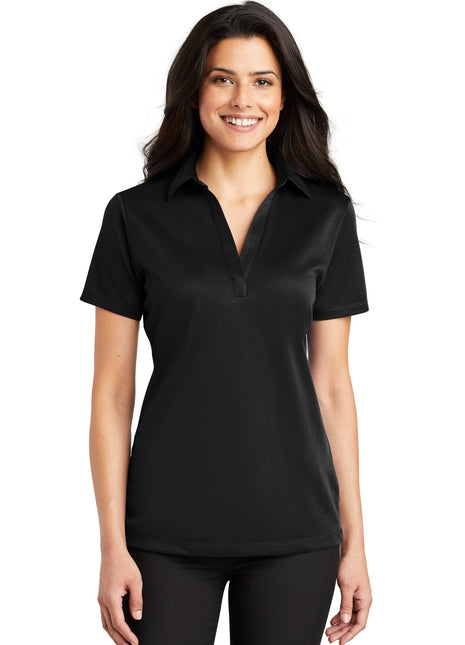 Port Authority® Women's Silk Touch™ Performance Polo. L540 - Black | Port Authority