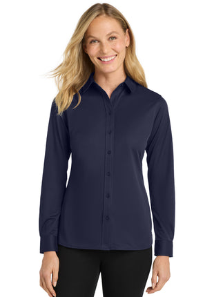 Port Authority® Women's Dimension Knit Dress Shirt. L570 - Dark Navy | Port Authority