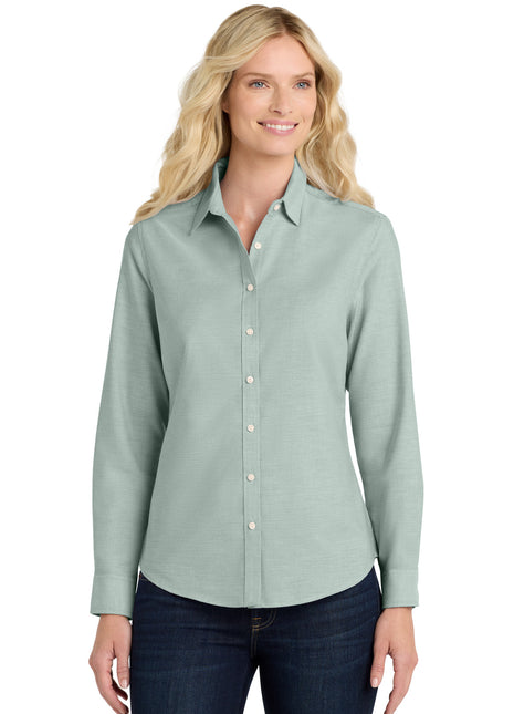 Port Authority® Women's SuperPro™ Oxford Shirt. L658 - Green | Port Authority