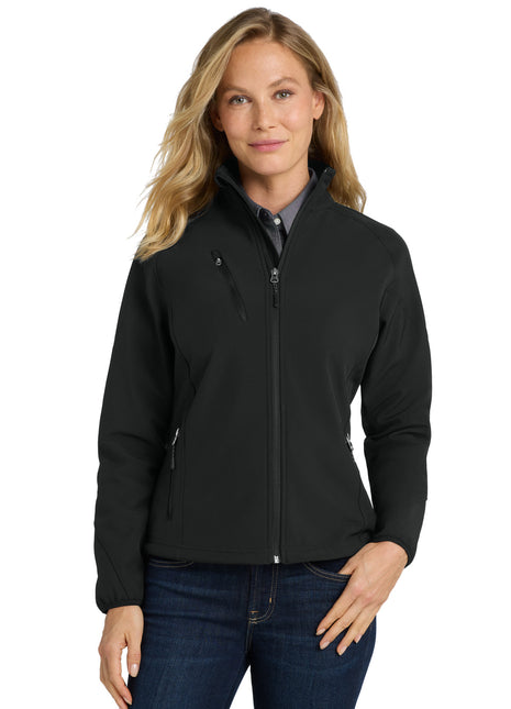 Port Authority® Women's Textured Soft Shell Jacket. L705 - Black | Port Authority
