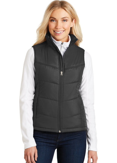 Port Authority® Women's Puffy Vest. L709 - Black/ Black | Port Authority