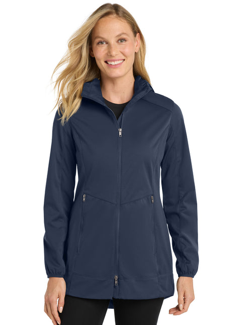 Port Authority® Women's Active Hooded Soft Shell Jacket. L719 - Dress Blue Navy | Port Authority