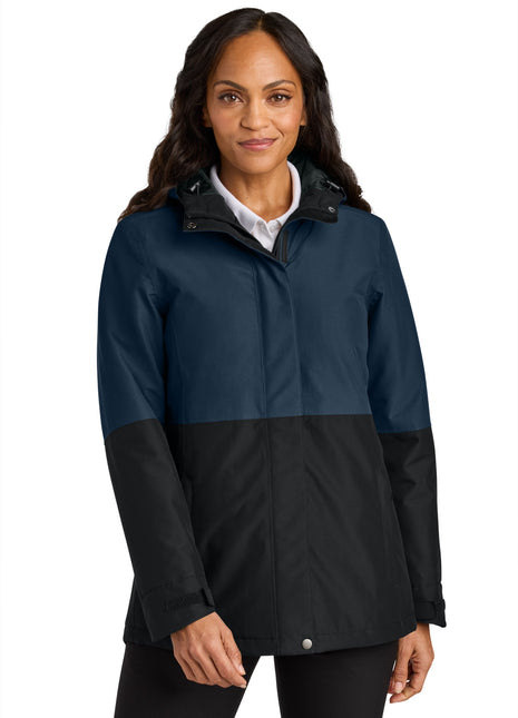 Port Authority® Women's Insulated Heavy Ripstop Jacket L721 - Dress Blue Navy/ Deep Black | Port Authority
