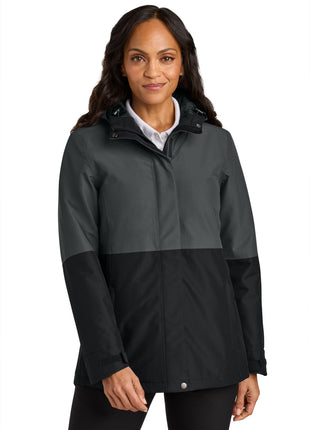 Port Authority® Women's Insulated Heavy Ripstop Jacket L721 - Grey Steel/ Deep Black | Port Authority