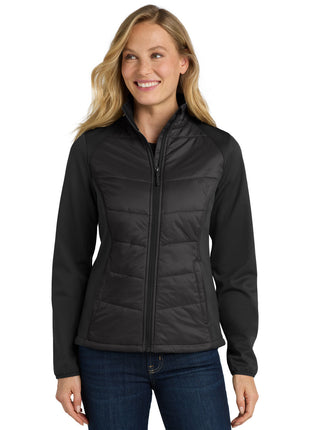 Port Authority® Women's Hybrid Soft Shell Jacket. L787 - Deep Black | Port Authority