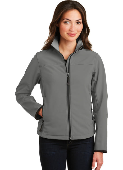 Port Authority® Women's Glacier® Soft Shell Jacket.  L790 - Smoke Grey/ Chrome | Port Authority