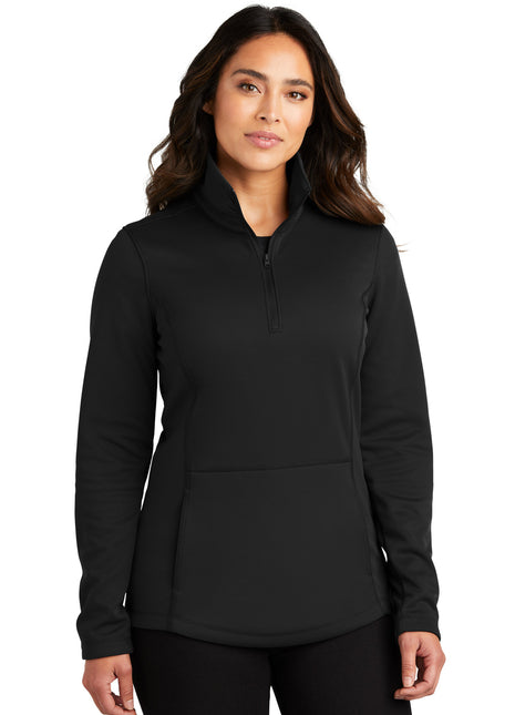 Port Authority® Women's Smooth Fleece 1/4-Zip L804 - Deep Black | Port Authority