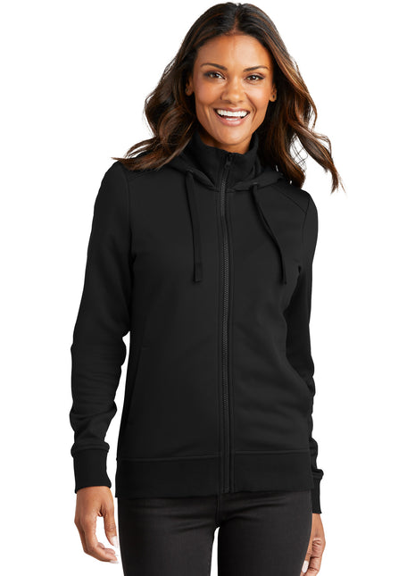 Port Authority® Women's Smooth Fleece Hooded Jacket L814 - Deep Black | Port Authority