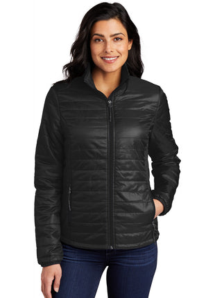 Port Authority® Women's Packable Puffy Jacket L850 - Deep Black | Port Authority