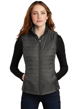 Port Authority ® Women's Packable Puffy Vest L851 - Sterling Grey/ Graphite | Port Authority
