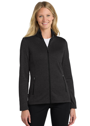 Port Authority ® Women's Collective Striated Fleece Jacket. L905 - Deep Black Heather | Port Authority