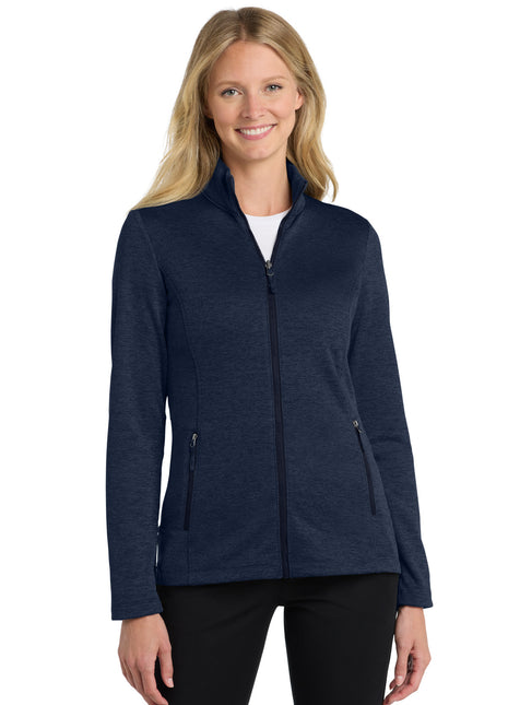 Port Authority ® Women's Collective Striated Fleece Jacket. L905 - River Blue Navy Heather | Port Authority