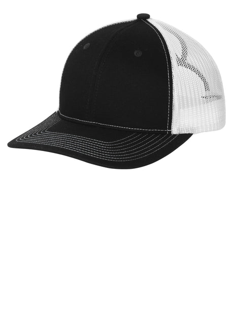 Port Authority® Snapback Ponytail Trucker Cap LC401 - Black/ White | Port Authority