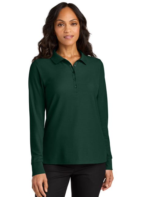 Port Authority® Women's Wearever Signature Pique Long Sleeve Polo LK200LS - Dark Green | Port Authority