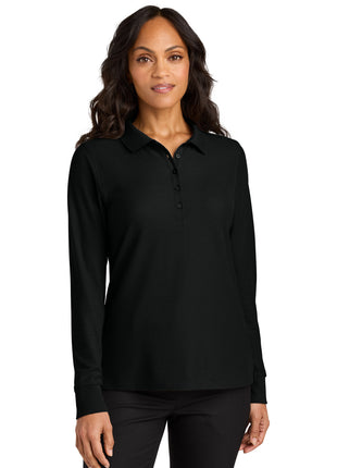 Port Authority® Women's Wearever Signature Pique Long Sleeve Polo LK200LS - Deep Black | Port Authority