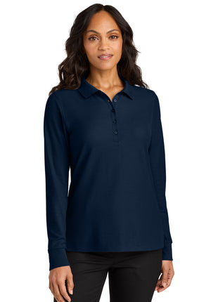 Port Authority® Women's Wearever Signature Pique Long Sleeve Polo LK200LS - River Blue Navy | Port Authority