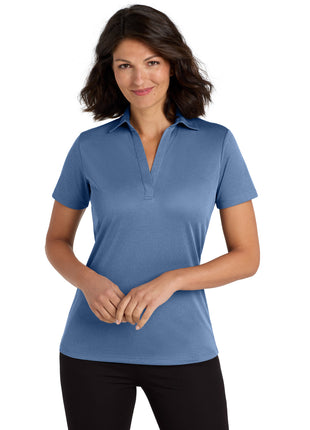 Port Authority ® Women's Heathered Silk Touch ™ Performance Polo. LK542 - Moonlight Blue Heather | Port Authority