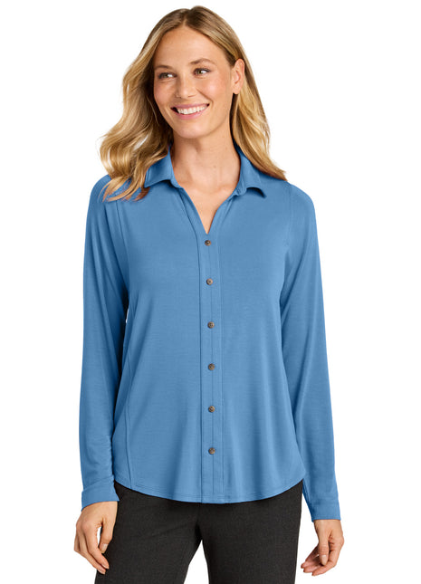 Port Authority® Women's Luxe Knit Button Tunic LK5602 - Carolina Blue | Port Authority