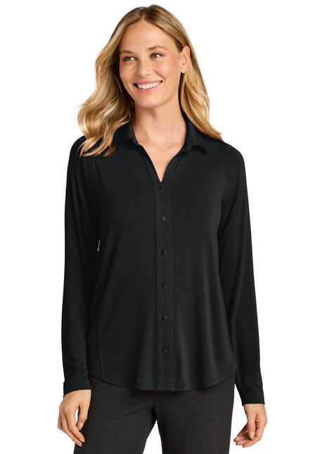 Port Authority® Women's Luxe Knit Button Tunic LK5602 - Deep Black | Port Authority