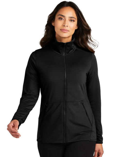 Port Authority® Women's Accord Stretch Fleece Full-Zip LK595 - Black | Port Authority