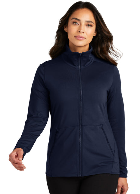 Port Authority® Women's Accord Stretch Fleece Full-Zip LK595 - Navy | Port Authority